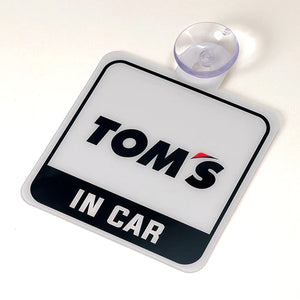 TOM'S Racing In Car Sign (White)