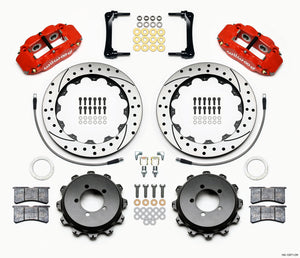 Wilwood Narrow Superlite 4R Rear Kit 12.88in Drilled Red 2013-2025 FRS / BRZ / 86 / GR86
