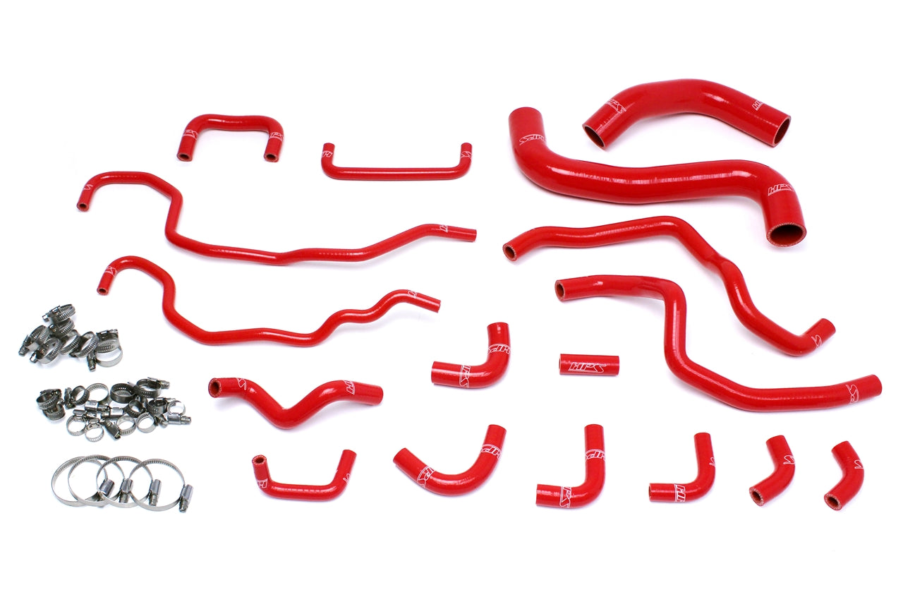 HPS Performance High Temp Reinforced Silicone Radiator and Heater Coolant Hose Kit Red 57-1516-RED