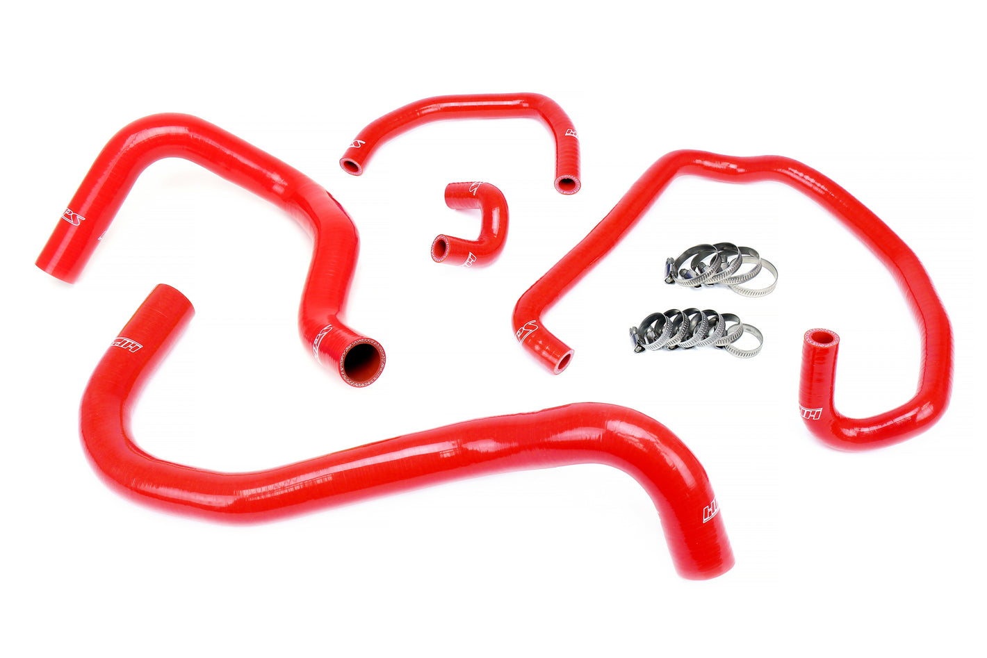 HPS Performance High Temp Reinforced Silicone Radiator and Heater Coolant Hose Kit Red 57-1921-RED