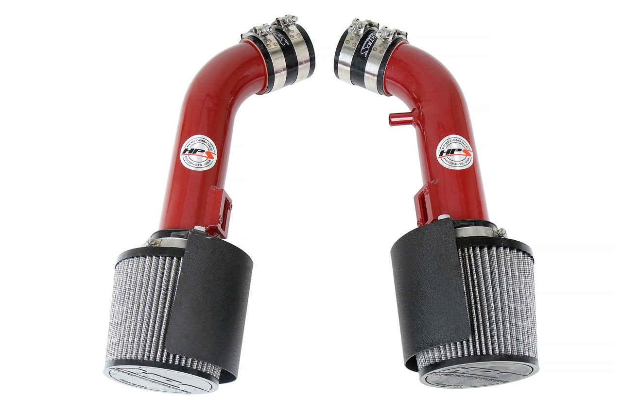 HPS Performance Air Intake Kit with Heat Shield Red 827-706R