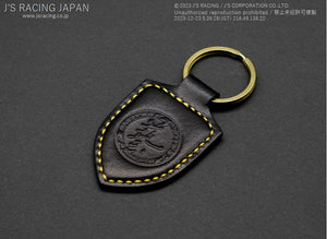 J'S RACING Type 5 Leather Key Ring Black