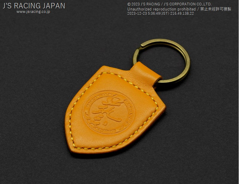 J'S RACING Type 5 Leather Key Ring Yellow