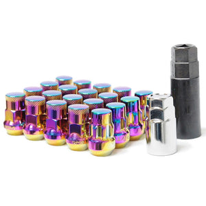 Muteki SR35 Close End Lug Nuts w/ Lock Set - Neon 12x1.5 35mm
