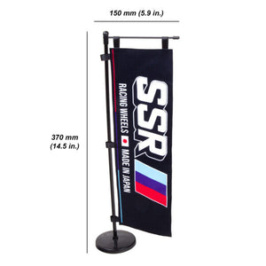 SSR Wheels Black Mini Nobori Banner w/ Stand