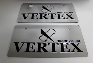 VERTEX  Laser Etched License Plate Covers (Chrome)