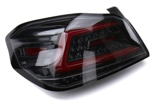 Spec-D Sequential LED Taillights Glossy Black Housing w/ Clear Lens and Red LED Bar 2015-2021 WRX / STI