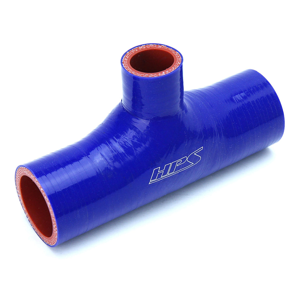 HPS 3 inch ID 1 inch ID branch Blue Silicone Coupler Blow Off Valve T Hose Tee Adapter