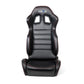 NRG Reclinable Racing Seats (Pair) Black Leather w/NRG Logo Red Stitch