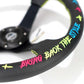 NRG Reinforced Steering Wheel - Oak Tree Outlaws 3in Deep/5mm Blk Spk 350mm Wheel - Blk Perf Lthr