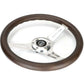 NRG Classic Wood Grain Wheel - 350mm 3 Chrome Silver Spokes Oak Color Wood