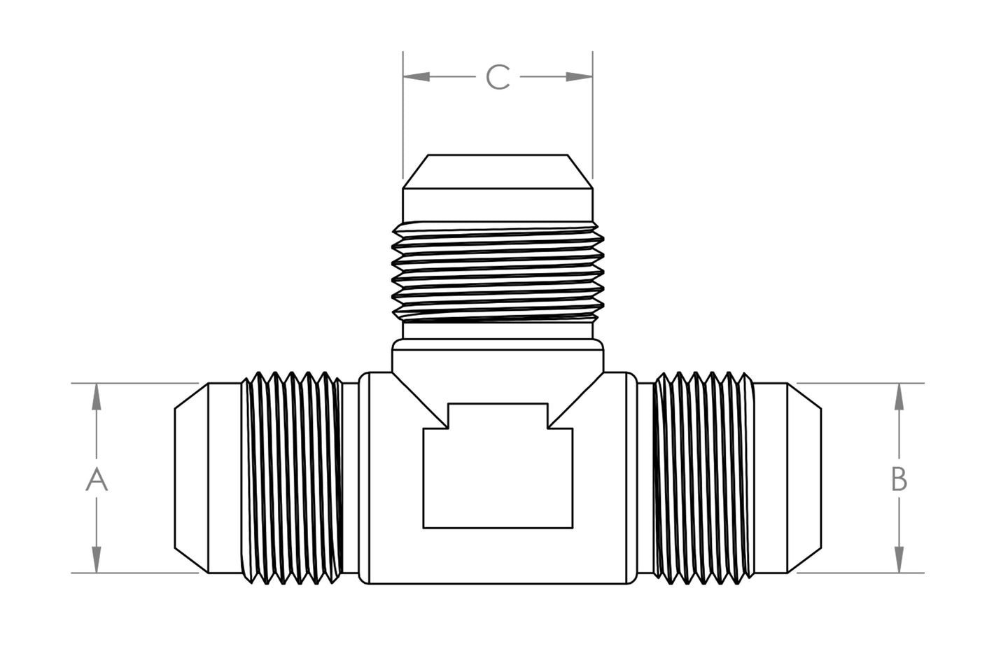 HPS Performance -3 Aluminum Tee Adapter Fitting