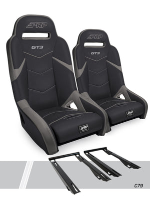 PRP Polaris RZR PRO XP GT3 Suspension Seats Kit (Pair) - Black & Gray