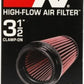 K&N Filter Universal Rubber Filter 3 1/2 inch Flange 4 5/8 inch Base 3 1/2 inch Top 7 inch Height