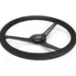 NRG Reinforced Stealth Wheel (380mm) 3 Spoke Center - 1in Deep Dish - Vegan Suede Red Stitch