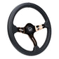 NRG Light Weight Gaming Steering Wheel - Spllitz 350mm 3 Rose Gold Spokes Slits - Leather