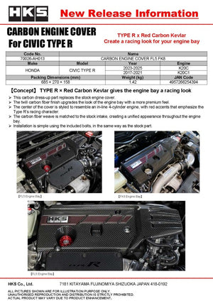 HKS DRY CARBON FUSE BOX COVER FK8