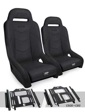 PRP Polaris RZR 570 GT3 Suspension Seats Kit (Pair) - Black