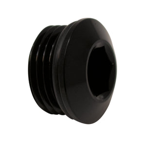 DeatschWerks 8AN ORB Male Plug Low Profile Internal Allen/Hex (Incl O-Ring) Anodized Matte Black