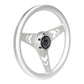 NRG Aluminum Steering Wheel 330mm - Arow Cutout - Ergonomic Grip - Anadized Silver