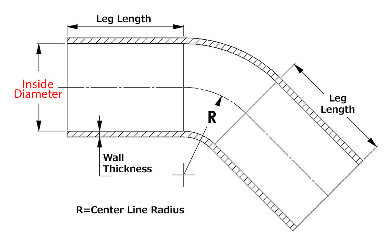 HPS 1-3/8" ID, 10" Leg, Silicone 45 Degree Elbow Coupler Hose, High Temp 4-ply Reinforced, Black (35mm ID)