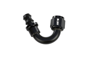 HPS Performance 150 Degree -12 Push-on Hose End to AN Female Aluminum Black