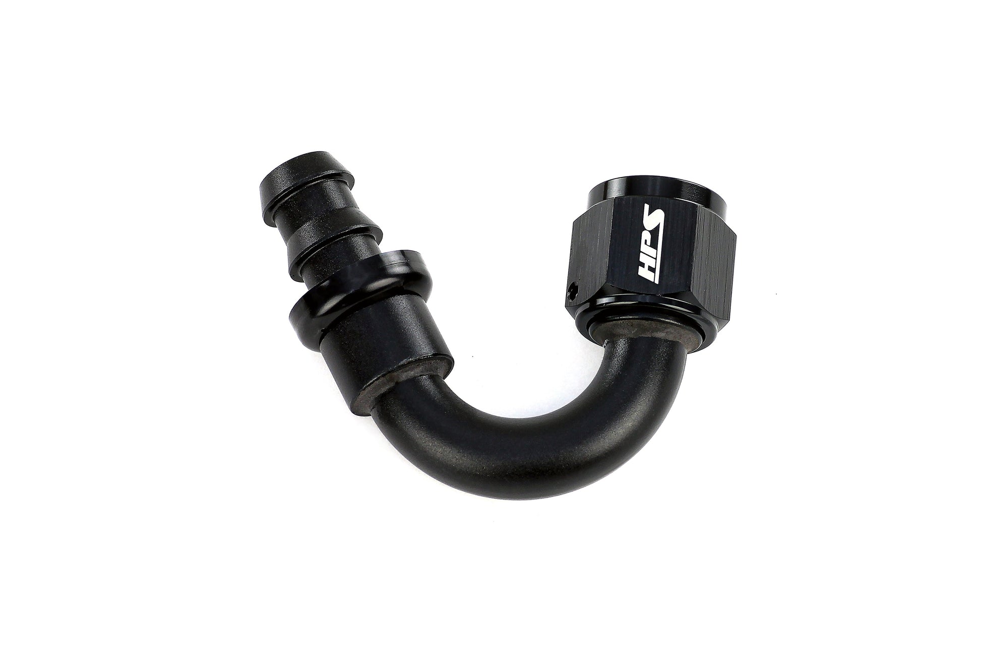 HPS Performance 150 Degree -6 Push-on Hose End to AN Female Aluminum Black