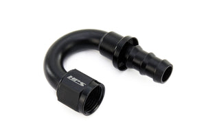 HPS Performance 180 Degree -6 Push-on Hose End to AN Female Aluminum Black
