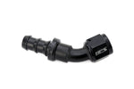 HPS Performance 45 Degree -4 Push-on Hose End to AN Female Aluminum Black