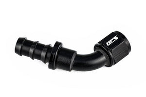 HPS Performance 60 Degree -8 Push-on Hose End to AN Female Aluminum Black