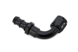 HPS Performance 90 Degree -8 Push-on Hose End to AN Female Aluminum Black