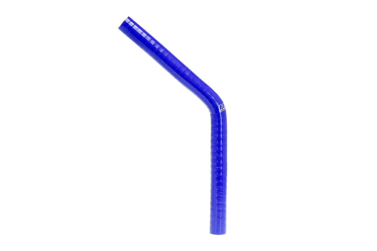 HPS 1/4" ID, 10" Leg, Silicone 45 Degree Elbow Coupler Hose, High Temp 4-ply Reinforced, Blue (6.5mm ID)