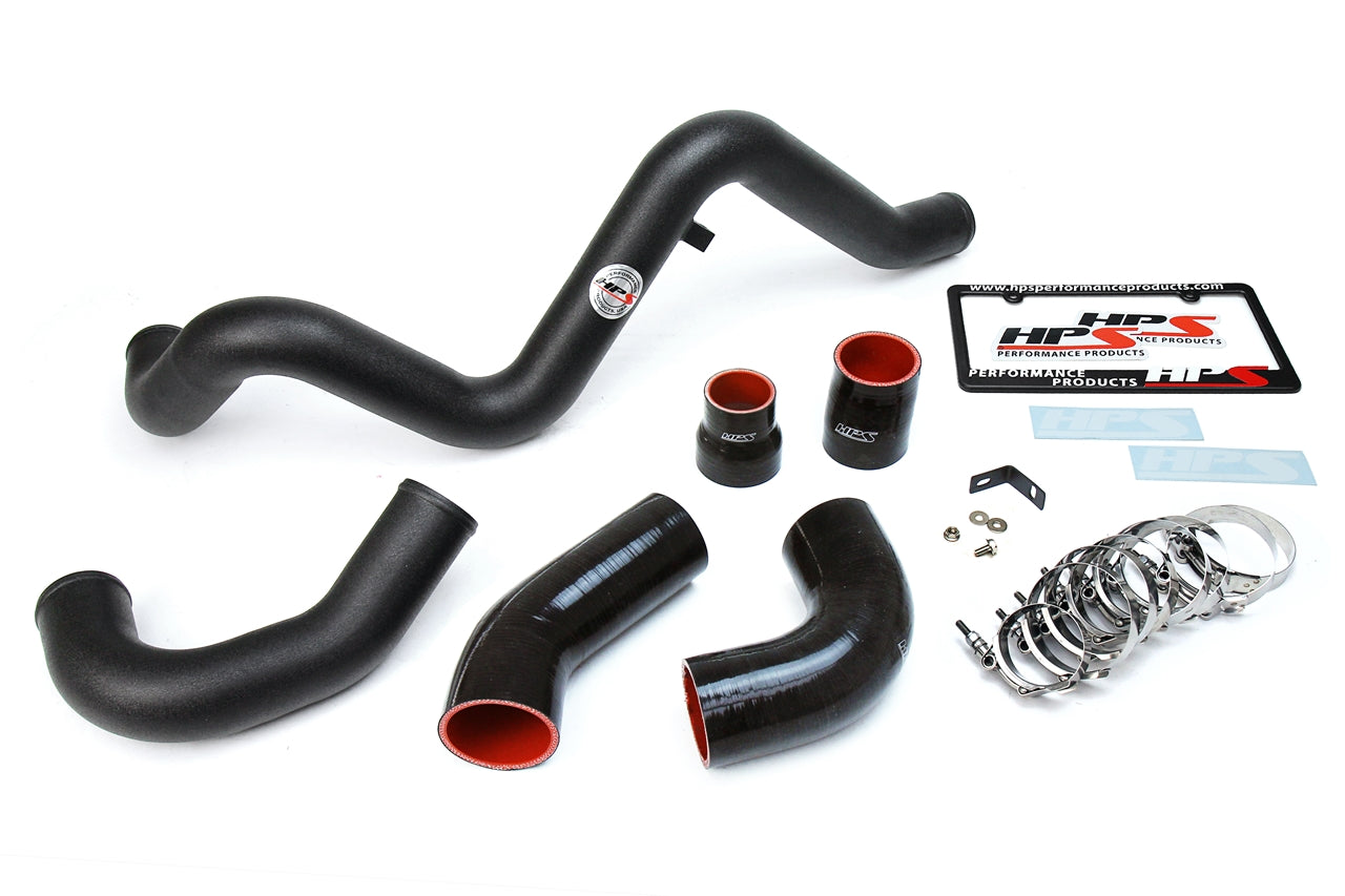 HPS Performance Intercooler Charge Pipe Kit Cold and Hot Side Black 17-104WB