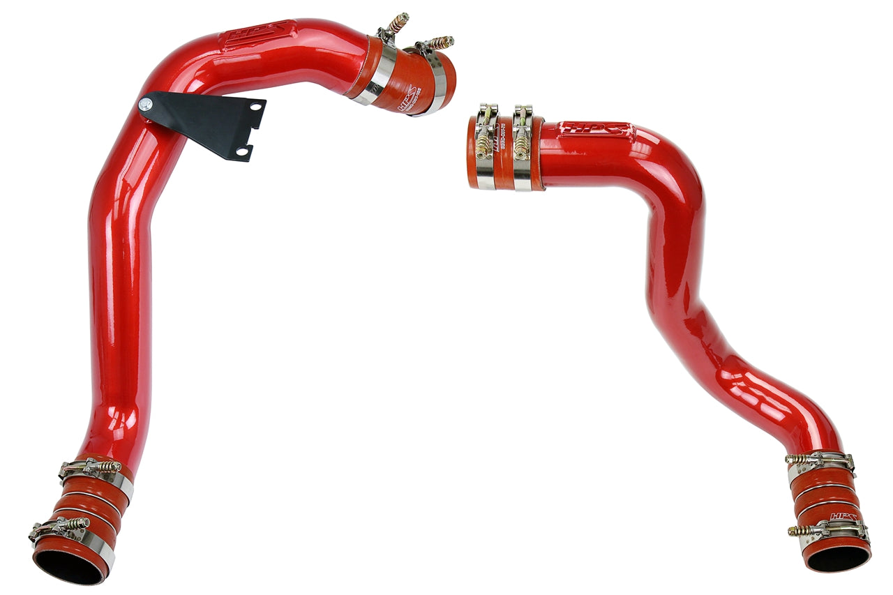 HPS Hot & Cold Side Charge Pipe with Orange CAC Hose Intercooler Boots Red 17-105R