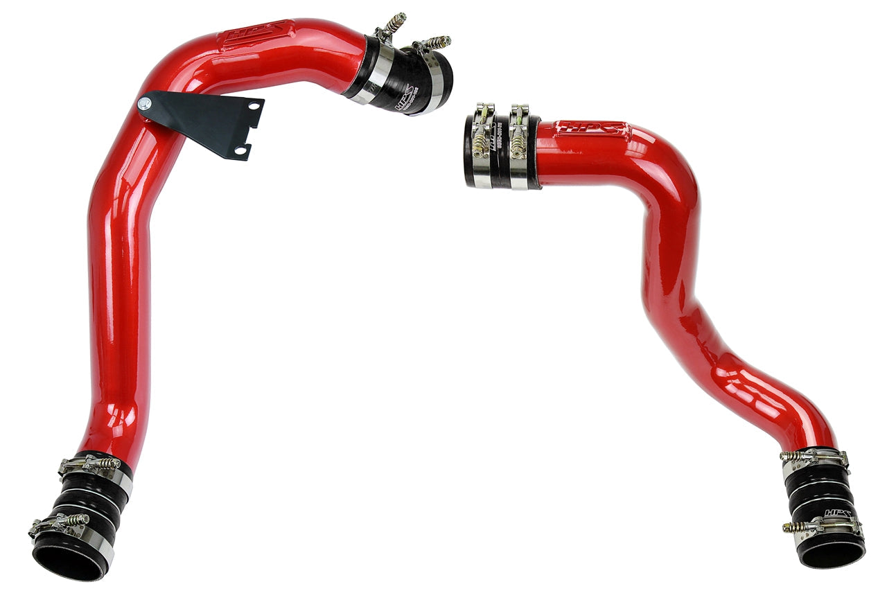 HPS Hot & Cold Side Charge Pipe with Black CAC Hose Intercooler Boots Red 17-145R