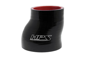 HPS 2" - 3" ID , 3" Long High Temp 4-ply Reinforced Silicone Offset Reducer Coupler Hose Black (51mm - 76mm ID , 76mm Length)