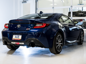 AWE Touring Edition Catback Exhaust with Diamond Black Tips for 2013-2022 BRZ, 2017-2021 Toyota 86, and 2022 GR86, delivering high-performance and sleek design.