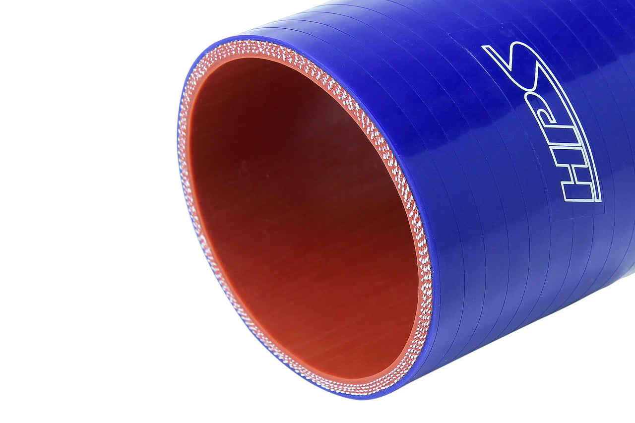 HPS 3.25" - 3.5" ID , 4" Long High Temp 4-ply Reinforced Silicone Reducer Coupler Hose Blue (83mm - 89mm ID , 102mm Length)