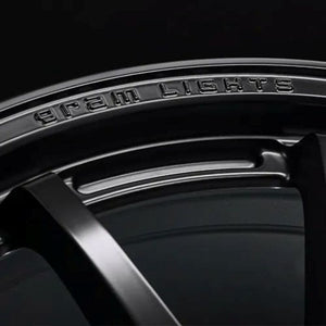 Gram Lights 57NR LIMITED II 18x9.5 +45 5-100 Semigloss Black Wheel w/ Black Cap/Stickers/Air Valve