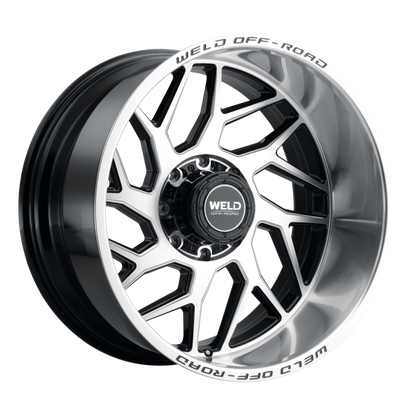 Weld Fulcrum 22x12 / 8x165.1 / 4.75 BS / 125.1 HB - Gloss Black Machined - Non-BL Wheel