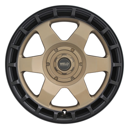 Weld Off-Road Ridge 20x9 - 5x127 / 5x139.7 BP - ET0 - 87.1mm CB - Satin Bronze Wheel (Black Ring)
