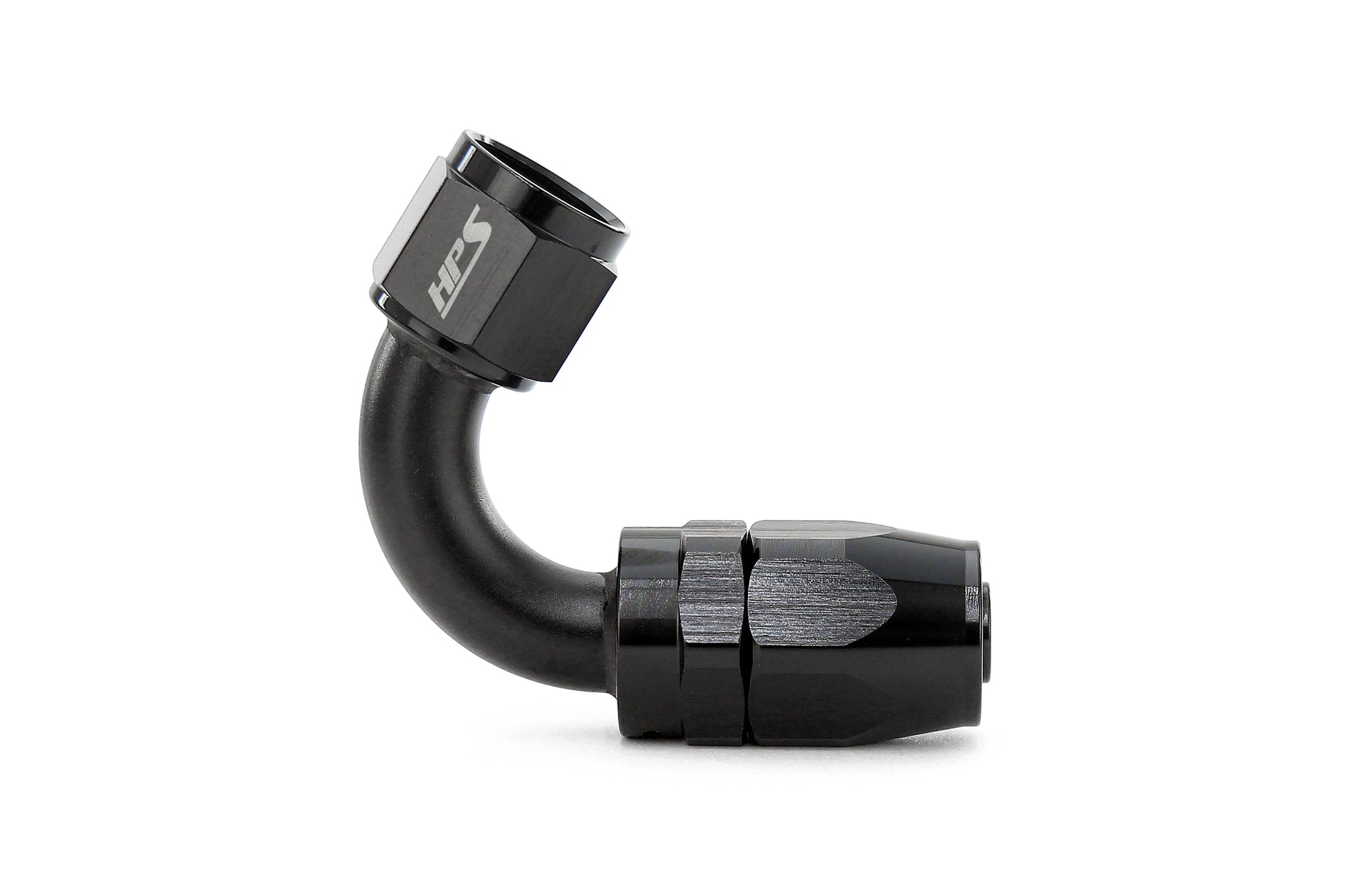 HPS Performance 120 Degree -4 Compression Double Swivel Hose End to AN Female Aluminum Black