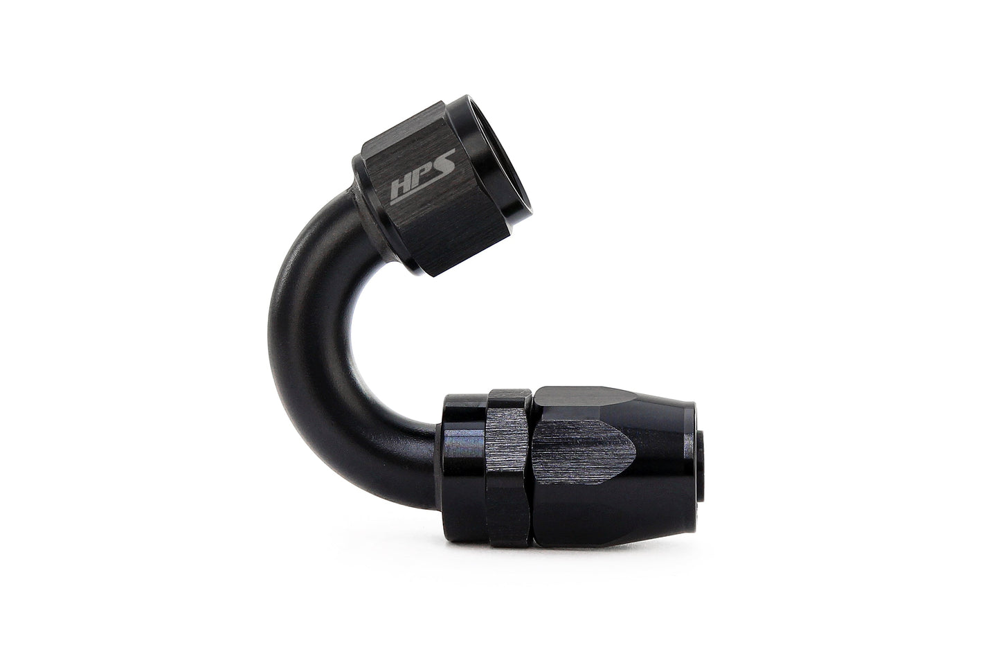 HPS Performance 150 Degree -6 Compression Double Swivel Hose End to AN Female Aluminum Black