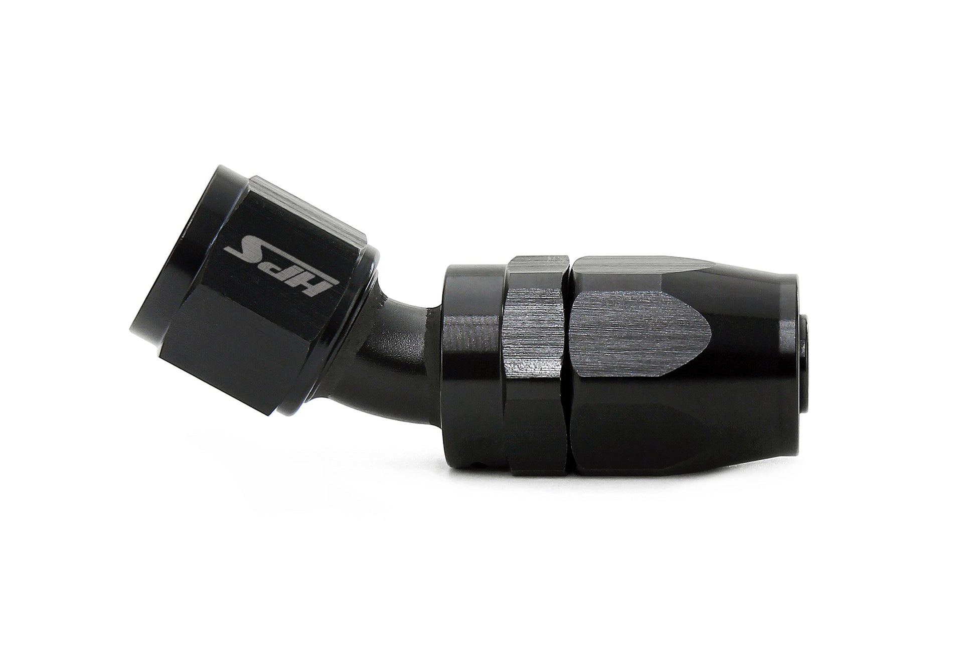 HPS Performance 30 Degree -6 Compression Double Swivel Hose End to AN Female Aluminum Black