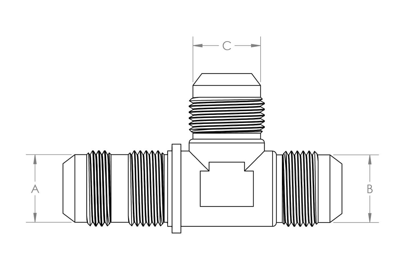 HPS Performance -10 Bulkhead Tee on a Run Aluminum Adapter Fitting