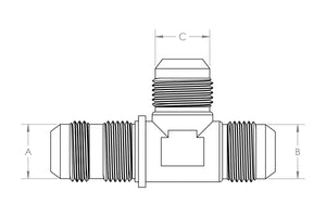 HPS Performance -10 Bulkhead Tee on a Run Aluminum Adapter Fitting