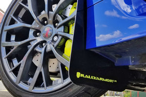 Rally Armor Black Mud Flap w/ Caliper Green Logo 2015-2021 WRX / 2015-2021 STI