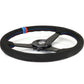NRG Sport Wheel (350mm) 3 Solid Spokes - 1.5in Deep - Matte Black - Minty Fresh Miata Logo Etched