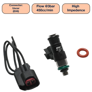 DeatschWerks Universal 450cc Single Fuel Injector / 34mm Length / 14mm O-Ring Seals