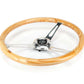 NRG Reinforced Steering Wheel (380mm) Light Wood Grain w/3-Spoke Center Shinny Chrome